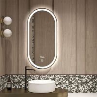 DUSEL Зеркало с подогревом, LED подсветкой Smart, часами и температурой DE-M4031 60x120 см